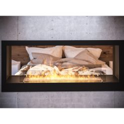 Foto de ambiente de la chimenea de bioetanol de Infire 2Side 1200 tipo túnel