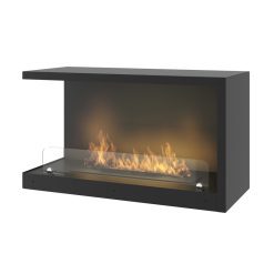 Chimenea de bioetanol de Infire INSIDE 800 L Versión 2 (con aislamiento incorporado), a dos caras con apertura a la izquierda