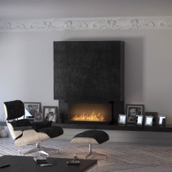 Foto de ambiente de la chimenea de bioetanol de Infire INSIDE C1000 Vers.3, a tres caras