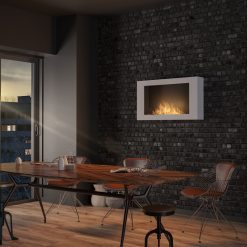 Foto de ambiente de la chimenea de bioetanol de Infire MURALL 1000