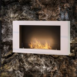 Foto de ambiente de la chimenea de bioetanol de Infire MURALL 800