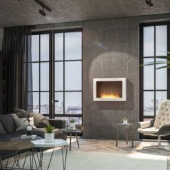 Foto de ambiente de la chimenea de bioetanol de Infire MURALL 800