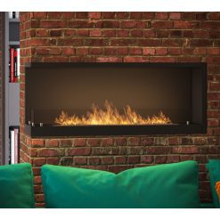 Foto de ambiente de la chimenea de bioetanol de Infire INSIDE 1100 L Versión 2, a dos caras con apertura a la Izquierda