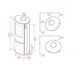 Esquemas de la estufa de leña Liva 6 de Lotus
