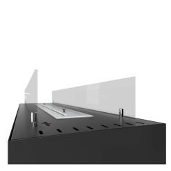 Foto de detalle de la chimenea exenta de bioetanol de Infire INCUBE, color blanco