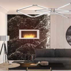 Foto de ambiente de la chimenea de bioetanol de Infire MURALL 1200