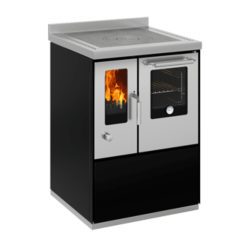 Cocina de leña De Manincor E60F color negro puertas inox