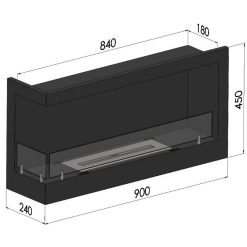 Esquemas de la chimenea bioetanol Simplefire CORNER 900 L-R