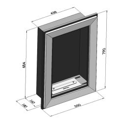 Medidas de la Chimenea de bioetanol Simplefire FRAME 550