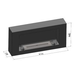 Medidas de la chimenea bioetanol Simplefire BLACKBOX 910