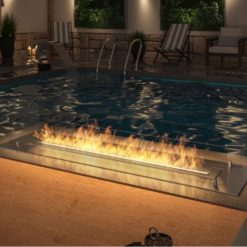 Foto de ambiente del quemador encastrable de bioetanol de Infire WKLAD 1200