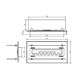 Medidas del Quemador encastrable de bioetanol de Infire WKLAD 600