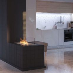 Foto de ambiente del quemador encastrable de bioetanol de Infire WKLAD 600