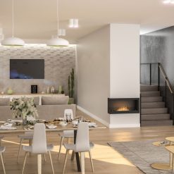 Foto ambiente de la chimenea de bioetanol Simplefire CORNER 900 R/L