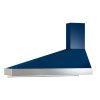 Campana extractora para cocinas de leña De Manincor KD diagonal, color azul con franja inox