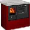 Termococina de leña De Manincor EK90 color rojo puertas negras