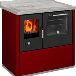 Termococina de leña De Manincor EK90 color rojo puertas negras