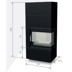 Hogar modular Mobil 60B CG R/L (1+2) de Technical con puerta a dos caras, color negro