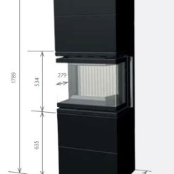 Hogar modular Mobil 60B U (2+2) de Technical con puerta a tres caras, color negro, con medidas