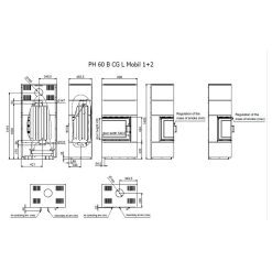 Esquemas hogar modular Technical Mobil 60B CG L (1+2) con puerta a doble cara izquierda
