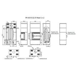 Esquemas hogar modular Technical Mobil 60B CG R (1+2) con puerta a doble cara derecha