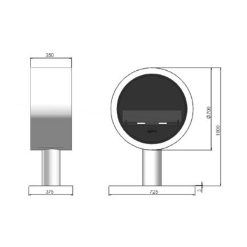 Medidas de la estufa exenta de bioetanol de Infire INCYRCLE STAND