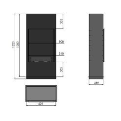 Medidas de la Estufa exenta de bioetanol de Infire INCUBE