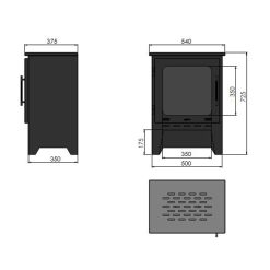 Medidas de la estufa exenta de bioetanol de Infire INCOZA 1