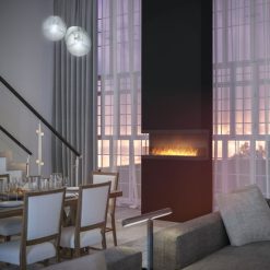 Foto de ambiente de la chimenea de bioetanol de Infire INSIDE C1200 Vers.3, a tres caras