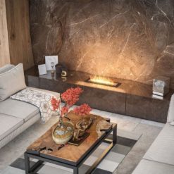 Foto de ambiente del quemador encastrable de bioetanol de Infire INBOX600