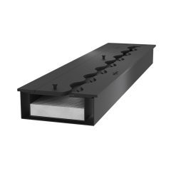 Foto de detalle del quemador encastrable de bioetanol de Infire Serie SLIM Black Burner