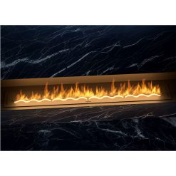 Foto de ambiente del quemador encastrable de bioetanol de Infire SLIM Black Burner 1500