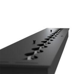 Foto de detalle del quemador encastrable de bioetanol de Infire SLIM Black Burner 1500