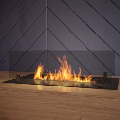 Foto de ambiente del quemador encastrable de bioetanol de Infire SLIM Insert Black 600