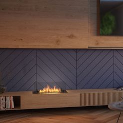 Foto de ambiente del quemador encastrable de bioetanol de Infire SLIM Insert Black 600