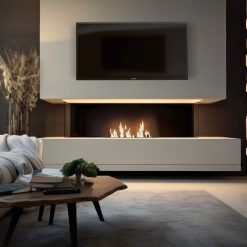 Foto de ambiente del quemador encastrable de bioetanol de Infire SLIM Insert Black 800