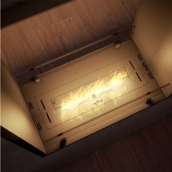 Foto de detalle de la chimenea encastrable de bioetanol de Infire VERT 2Side 1000 SLIM