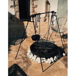 Accesorio BonBridge con rejilla para cocinar sobre pebetero Bonfeu, foto de ambiente