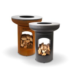 Modelos pebeteros barbacoa BonBiza de Bonfeu, acero corten y negro