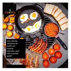 Distintas opciones de cocinar con el pebetero barbacoa BonBiza de Bonfeu. Plancha + Grill