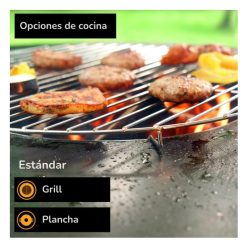 Opciones de cocina con el pebetero barbacoa BonBiza de Bonfeu. Grill + Plancha