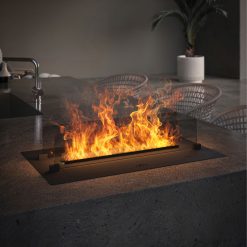 Foto de ambiente del quemador de vapor de agua Invapo Insert 700, encastrable