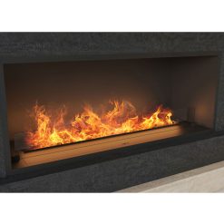 Foto de ambiente de la chimenea de vapor de agua Invapo Inside 1200, encastrable
