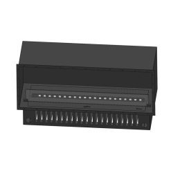 Boceto de la chimenea de vapor de agua Invapo Inside 1200, encastrable