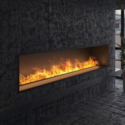Foto de ambiente de la chimenea de vapor de agua Invapo Inside 2200, encastrable