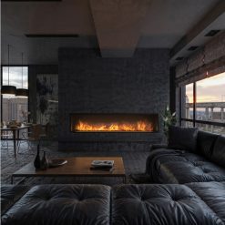 Foto de ambiente de la chimenea de vapor de agua Invapo Inside 2200, encastrable