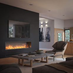 Foto de ambiente de la chimenea de vapor de agua Invapo Inside 2200, encastrable