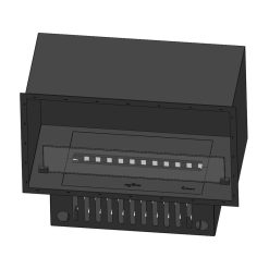 Boceto de la chimenea de vapor de agua Invapo Inside 800, encastrable