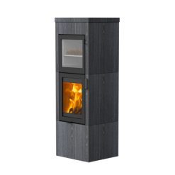 Estufa Exenta Lotus QM40 con horno en piedra esteatita Indian Night