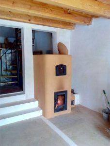 Estufa de inercia rocket, acabado en arcilla.